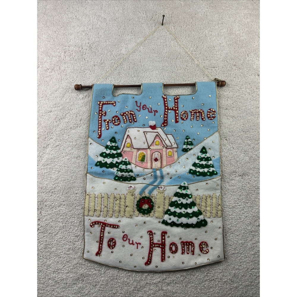 Christmas Fromβ Your Home To Our Home Arrow Sign Decorative Hanging 19"x 14"
